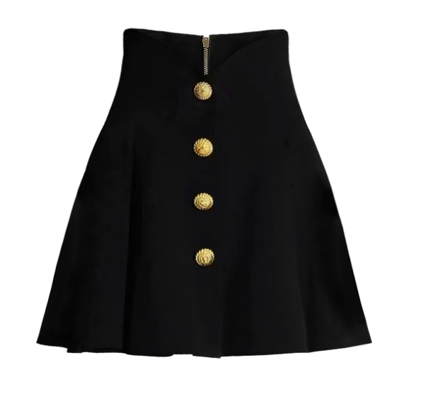 high-waist button-front skirt – AURÉLIE