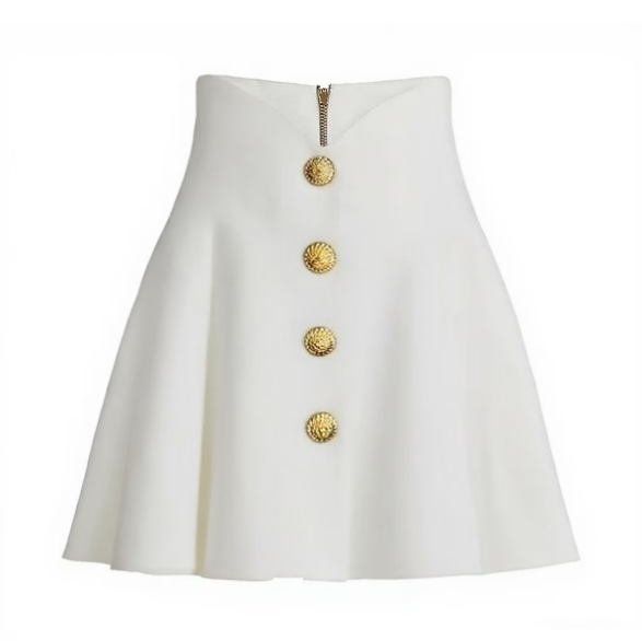 high-waist button-front skirt – AURÉLIE