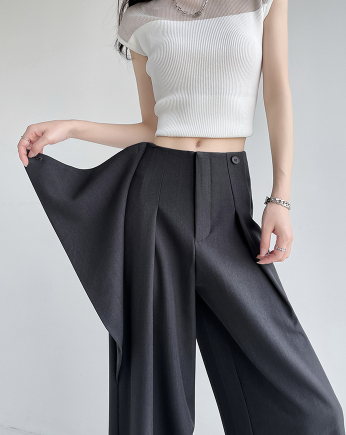 wrap-front wide-leg trousers – VERA