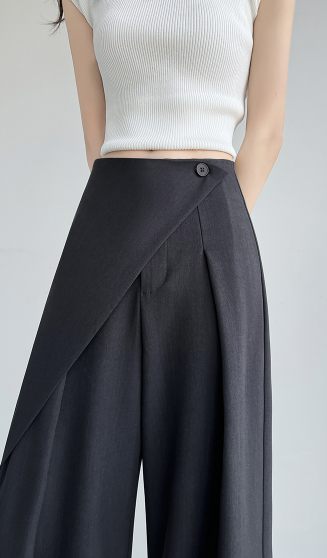 wrap-front wide-leg trousers – VERA