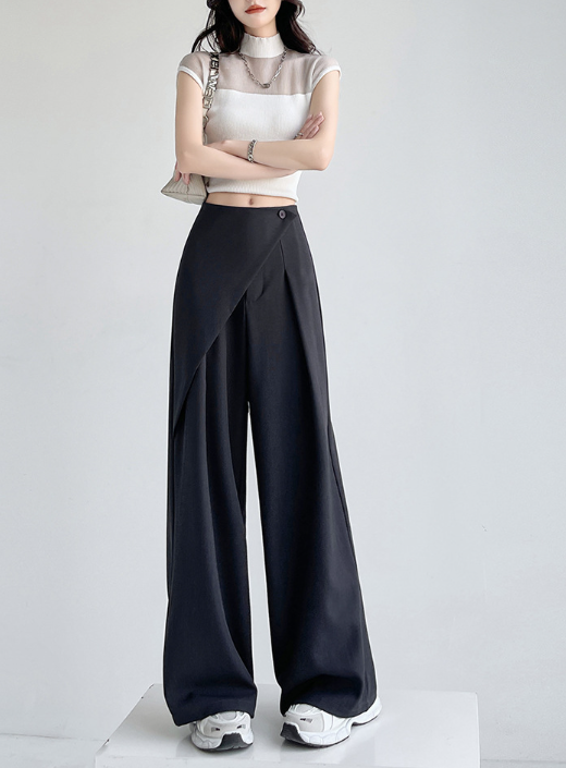 wrap-front wide-leg trousers – VERA