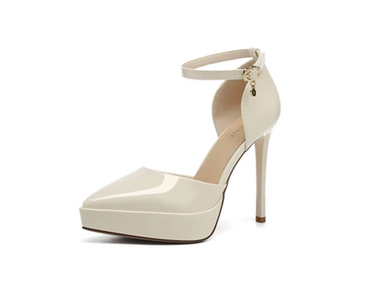 Patent Ankle-Strap Platform Pumps – NOIRELLE