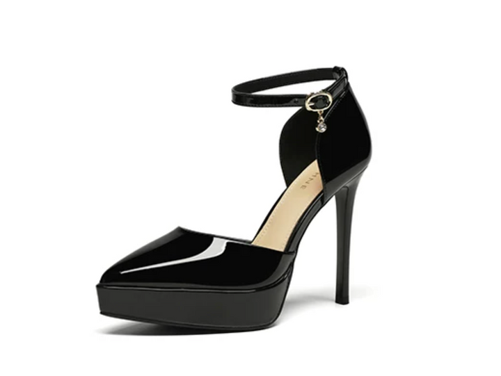 Patent Ankle-Strap Platform Pumps – NOIRELLE