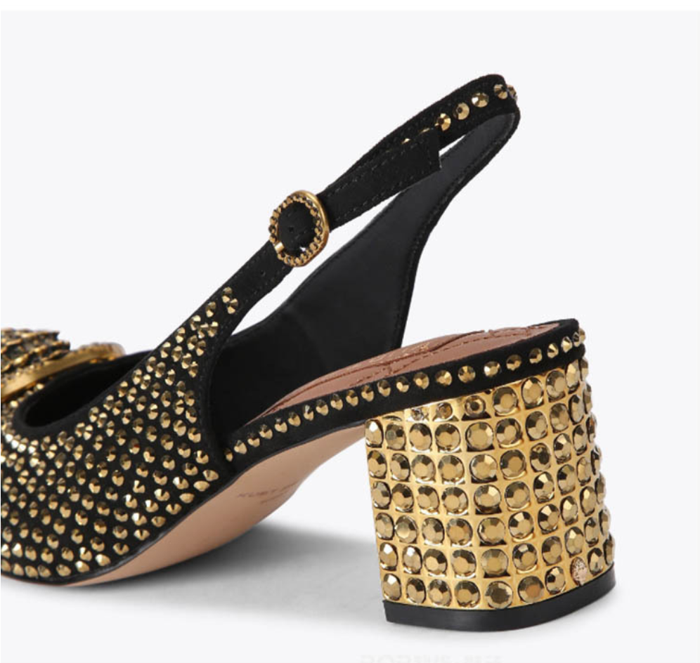 Studded Slingback Block Heel Pumps - Gildessa
