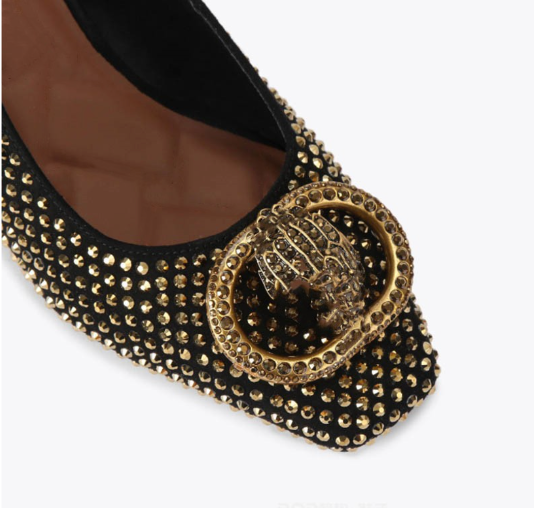 Studded Slingback Block Heel Pumps - Gildessa