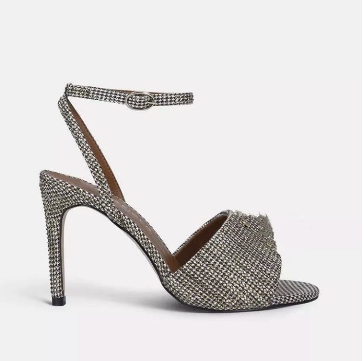 Crystal Ankle Strap Stiletto Sandals - Glissara