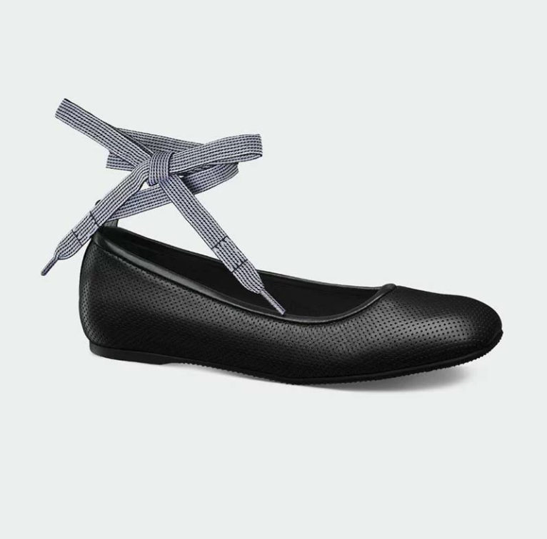 Perforated Lace-Up Ballet Flats - Arlisse
