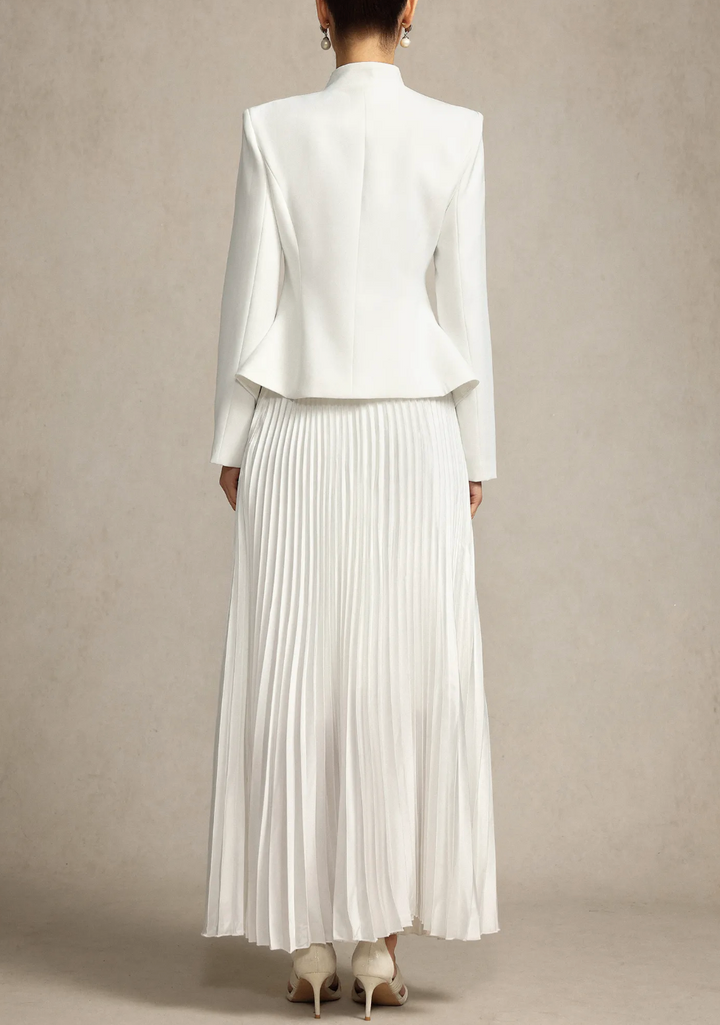 تنورة ماكسي مطوية مع بليزر مطرز – روبينا