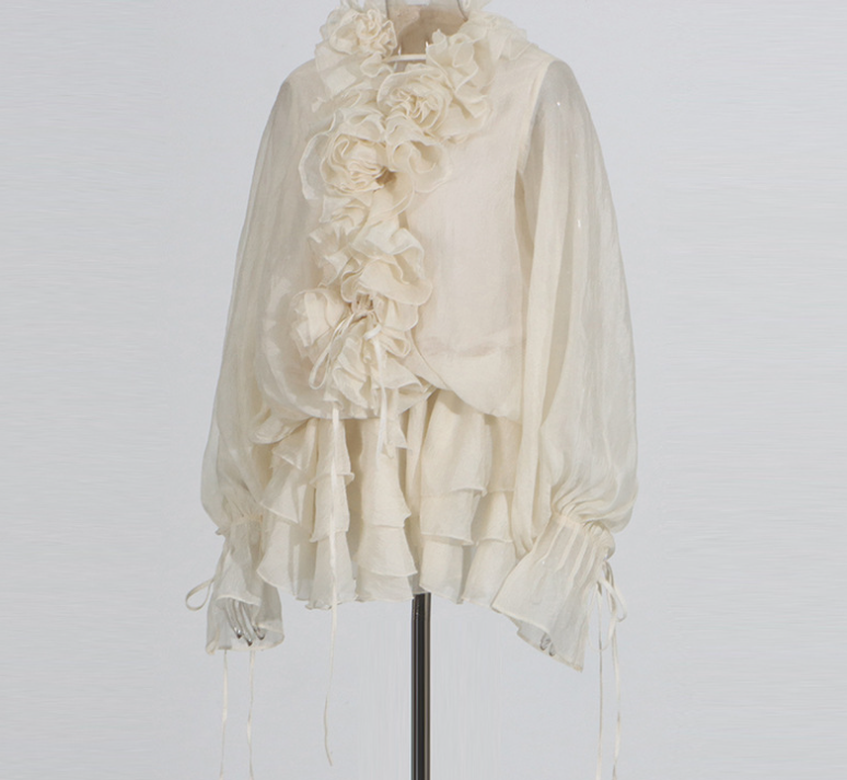 ruffled chiffon mini dress with tiered hem – ÉLOISE