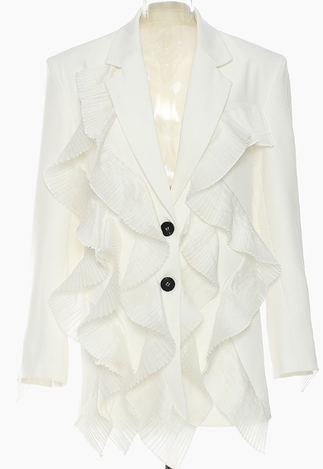 Ruffled patchwork blazer – SARAH