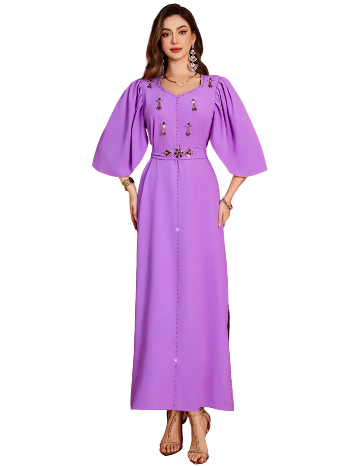 Long-Sleeve Minimalist Maxi Dress – AMARA