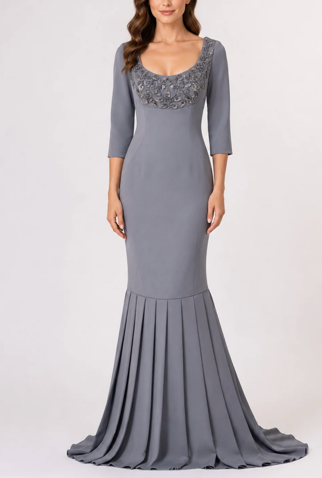 Embellished Neck Mermaid Maxi Dress - Seraphina
