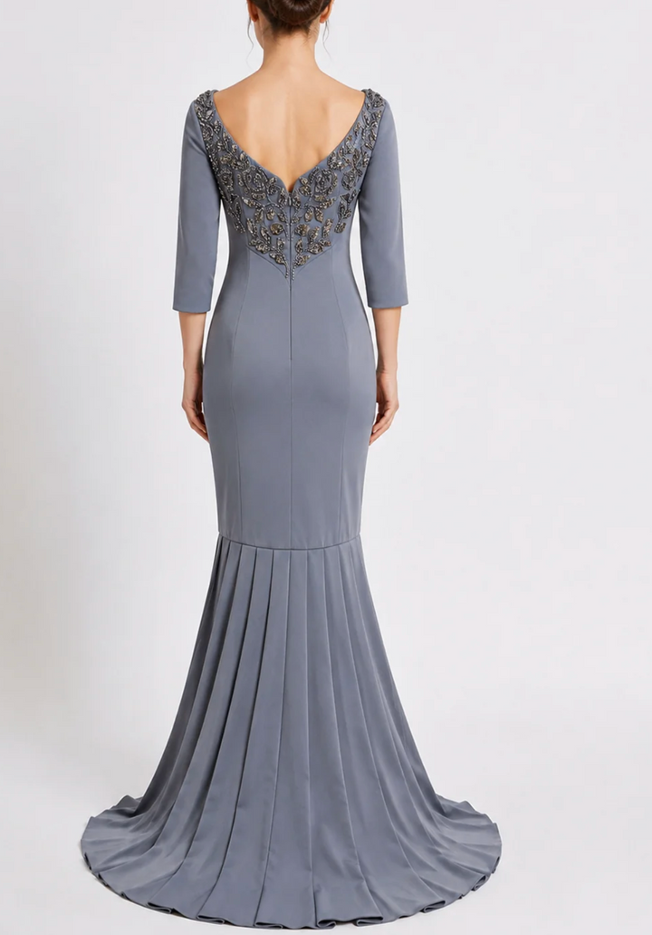 Embellished Neck Mermaid Maxi Dress - Seraphina