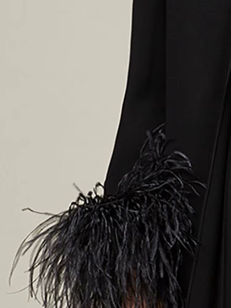 Haut à manches évasées plissées et ensemble jupe longue avec ceinture à la taille – Rosiny 