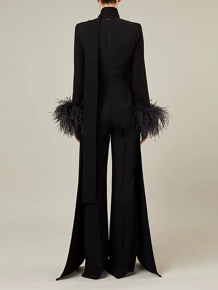 Haut à manches évasées plissées et ensemble jupe longue avec ceinture à la taille – Rosiny 