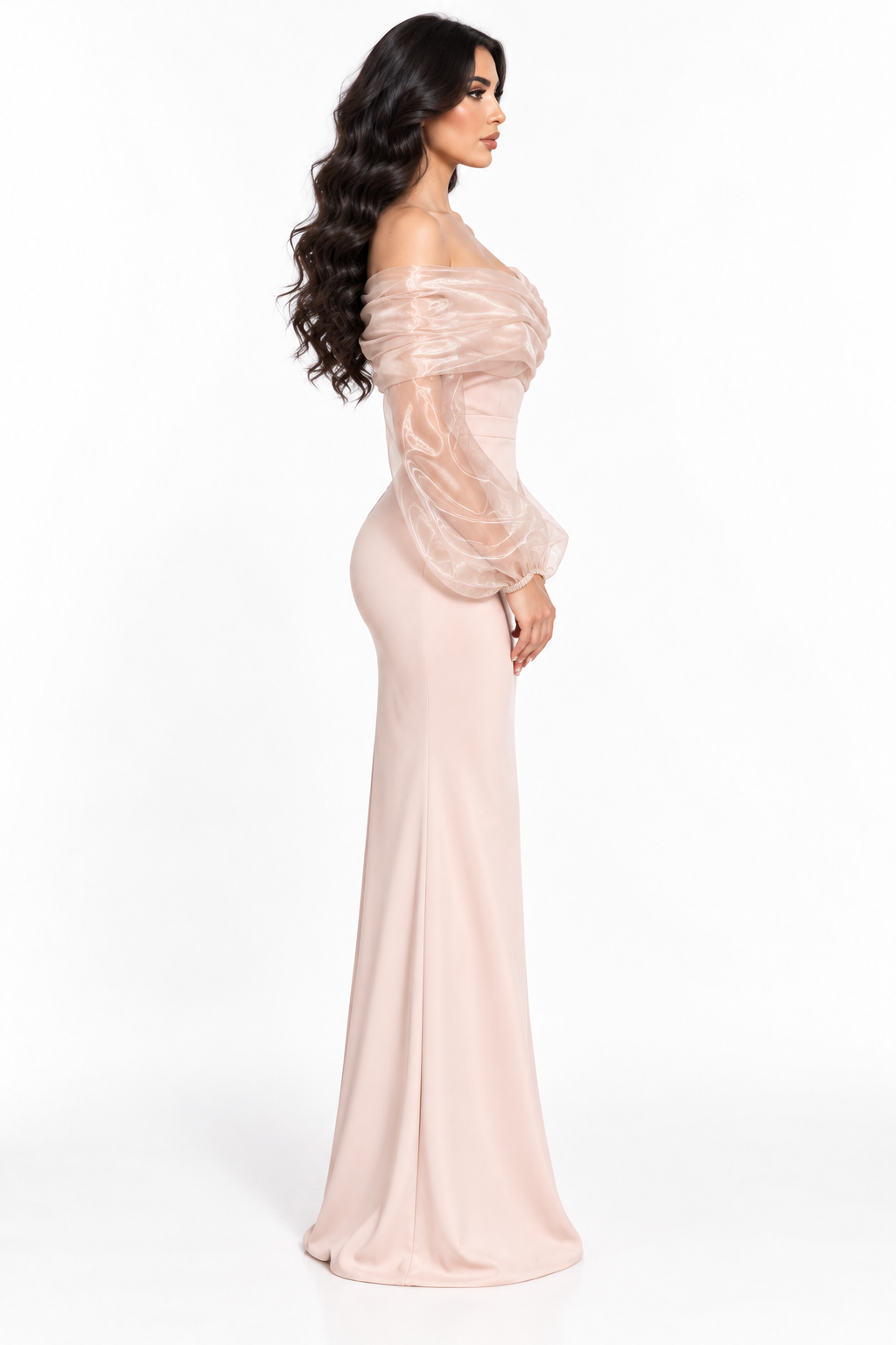 Off-Shoulder Organza Sleeve - Roselle
