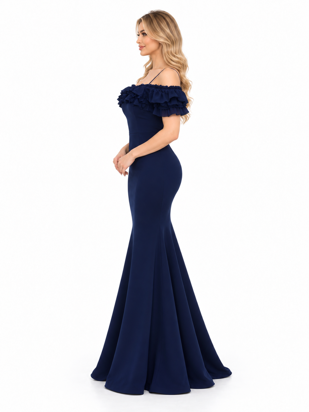 Ruffled Off-Shoulder Mermaid - Navira