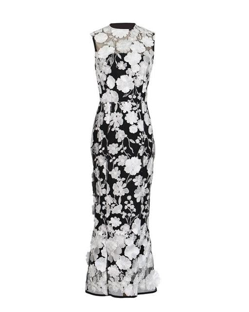 فستان بدون أكمام مزين بالزهور – أمورازلي