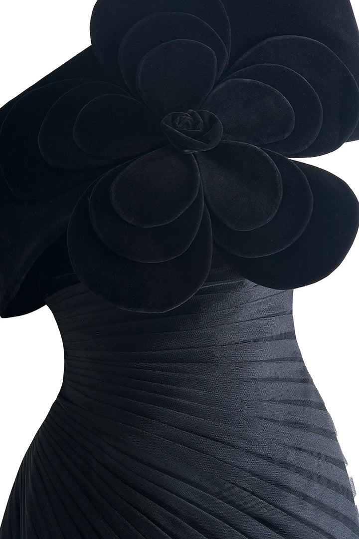 off-shoulder velvet bow gown – VALENTINA