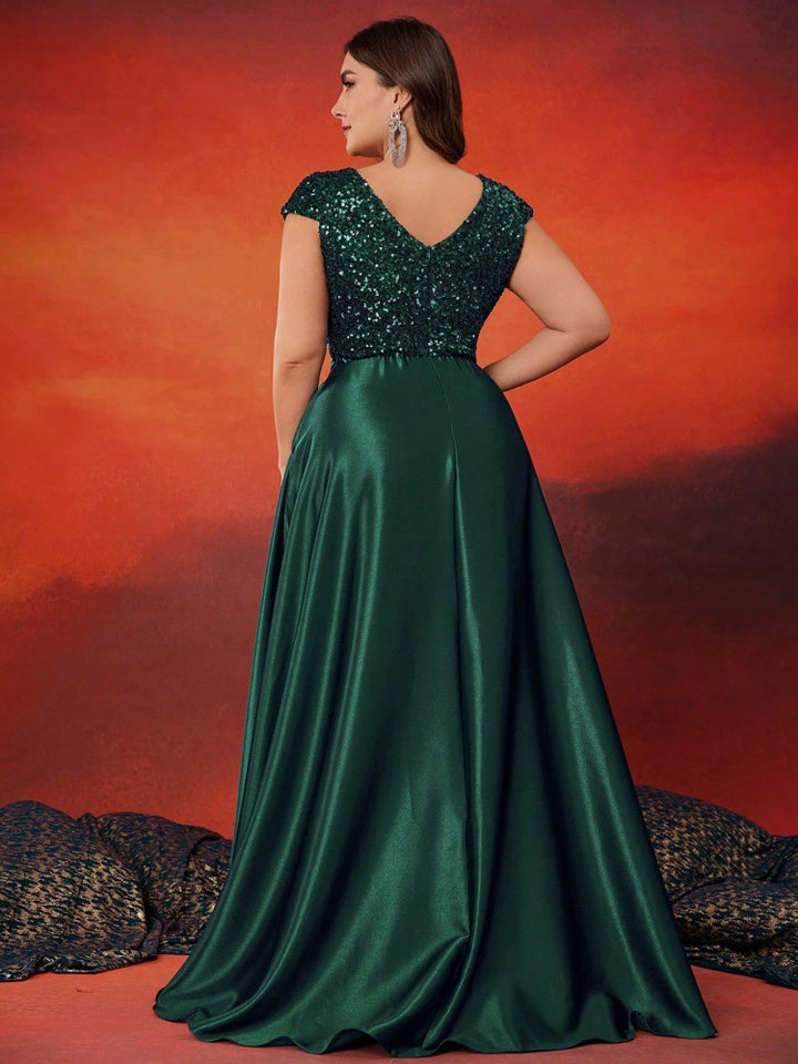 褶皱喇叭袖上衣和高腰裙套装，配腰带 – Rosiny 