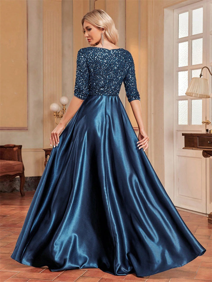 Plissiertes Oberteil mit ausgestellten Ärmeln und Maxirock-Set mit Taillengürtel – Rosiny 