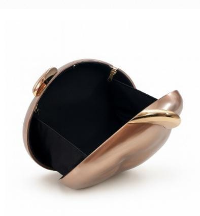 حقيبة كلاتش من الراتنج المنحوت بمشبك هلالي ذهبي – سيليزريت