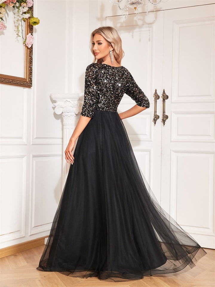 Plissiertes Oberteil mit ausgestellten Ärmeln und Maxirock-Set mit Taillengürtel – Rosiny 