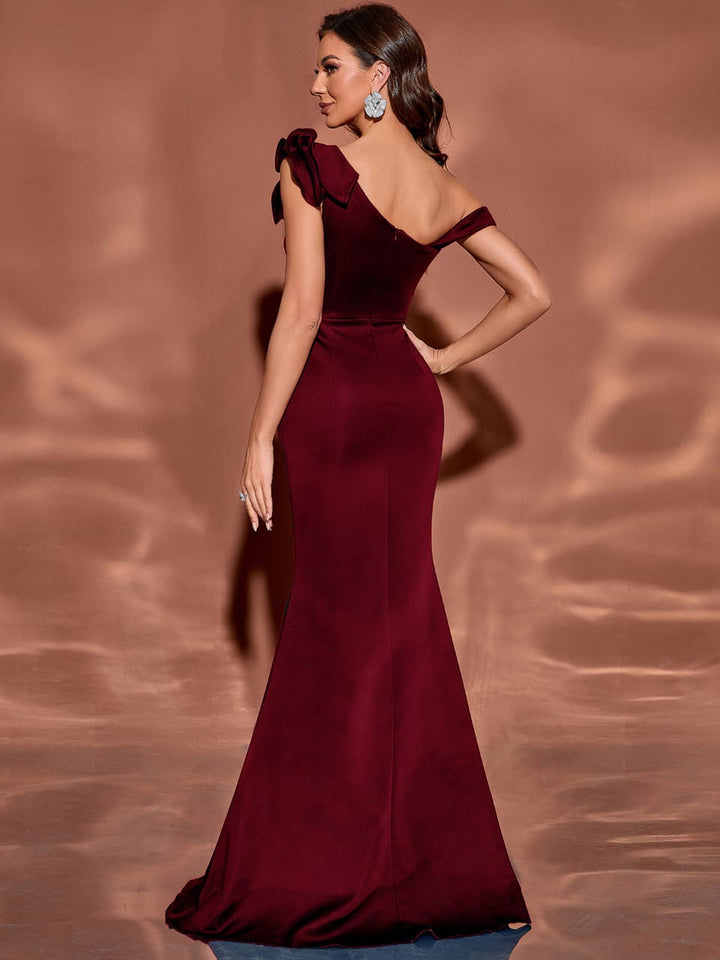 Plissiertes Oberteil mit ausgestellten Ärmeln und Maxirock-Set mit Taillengürtel – Rosiny 