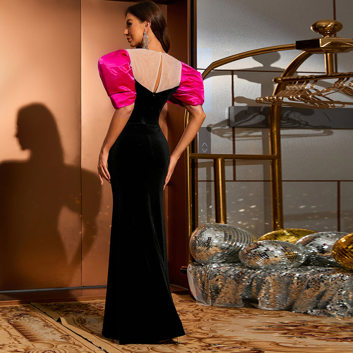 Plissiertes Oberteil mit ausgestellten Ärmeln und Maxirock-Set mit Taillengürtel – Rosiny 