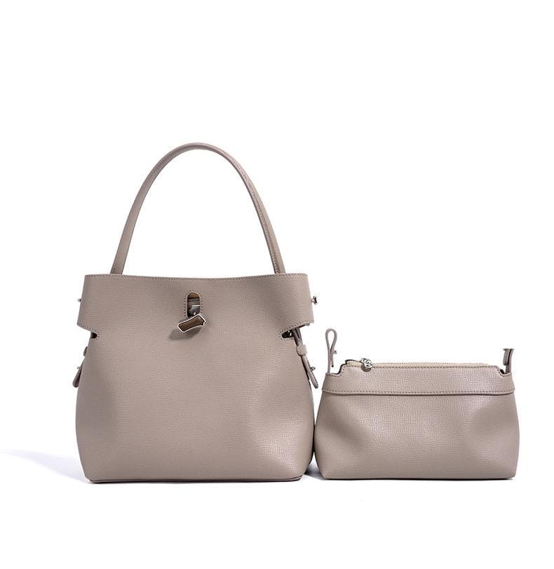 geweven rieten draagtas met dubbele leren handvatten – LÉONIE 