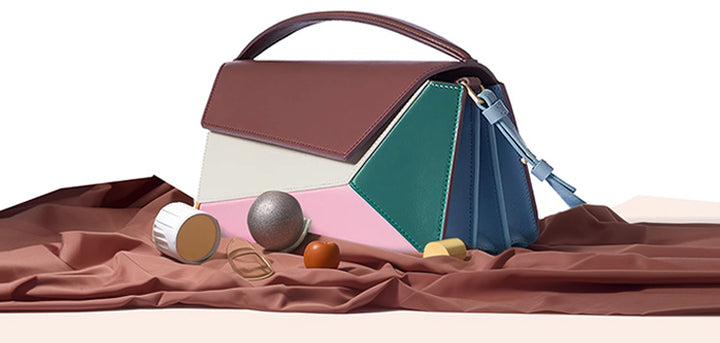 حقيبة كتف جلدية بألوان هندسية متعددة – إيلارا