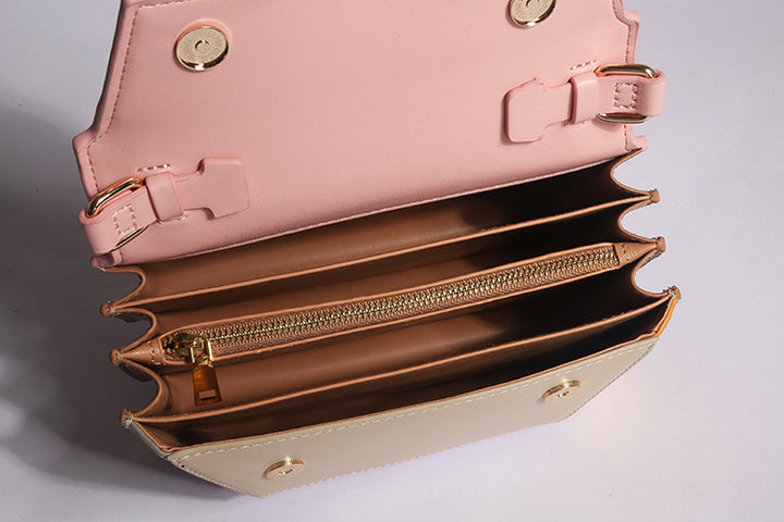 حقيبة كتف جلدية بألوان هندسية متعددة – إيلارا