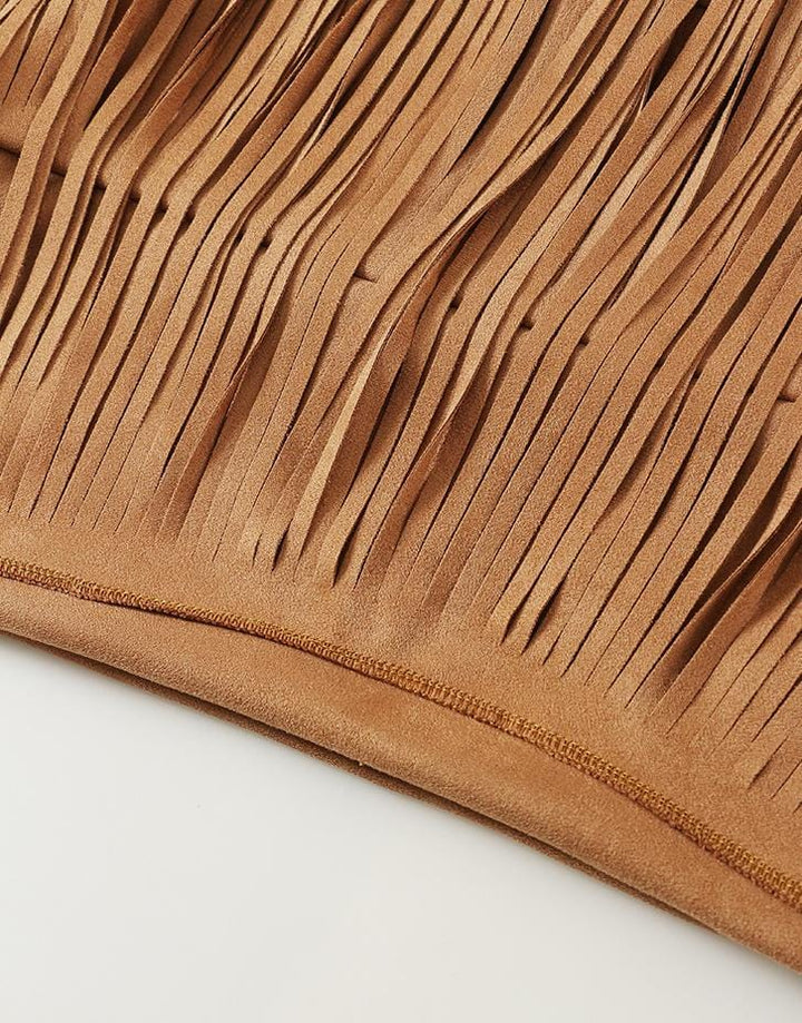 Plissiertes Oberteil mit ausgestellten Ärmeln und Maxirock-Set mit Taillengürtel – Rosiny 