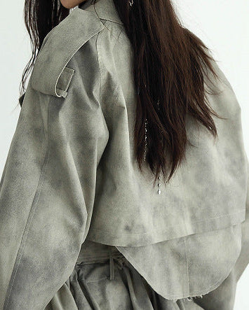 Plissiertes Oberteil mit ausgestellten Ärmeln und Maxirock-Set mit Taillengürtel – Rosiny 