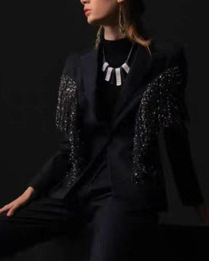 Geplooide top met uitlopende mouwen en maxi-rok set met tailleband – Rosiny 