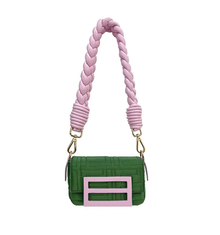 geweven rieten draagtas met dubbele leren handvatten – LÉONIE 