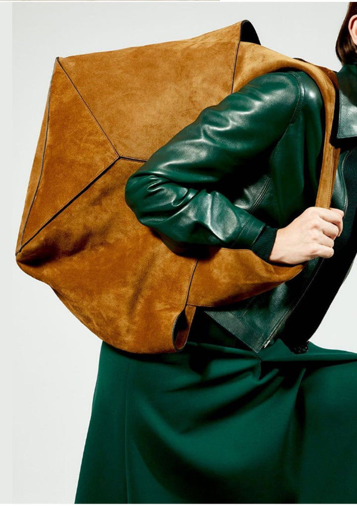 oversized geometric tote bag with sculpted handles – NOTIVA