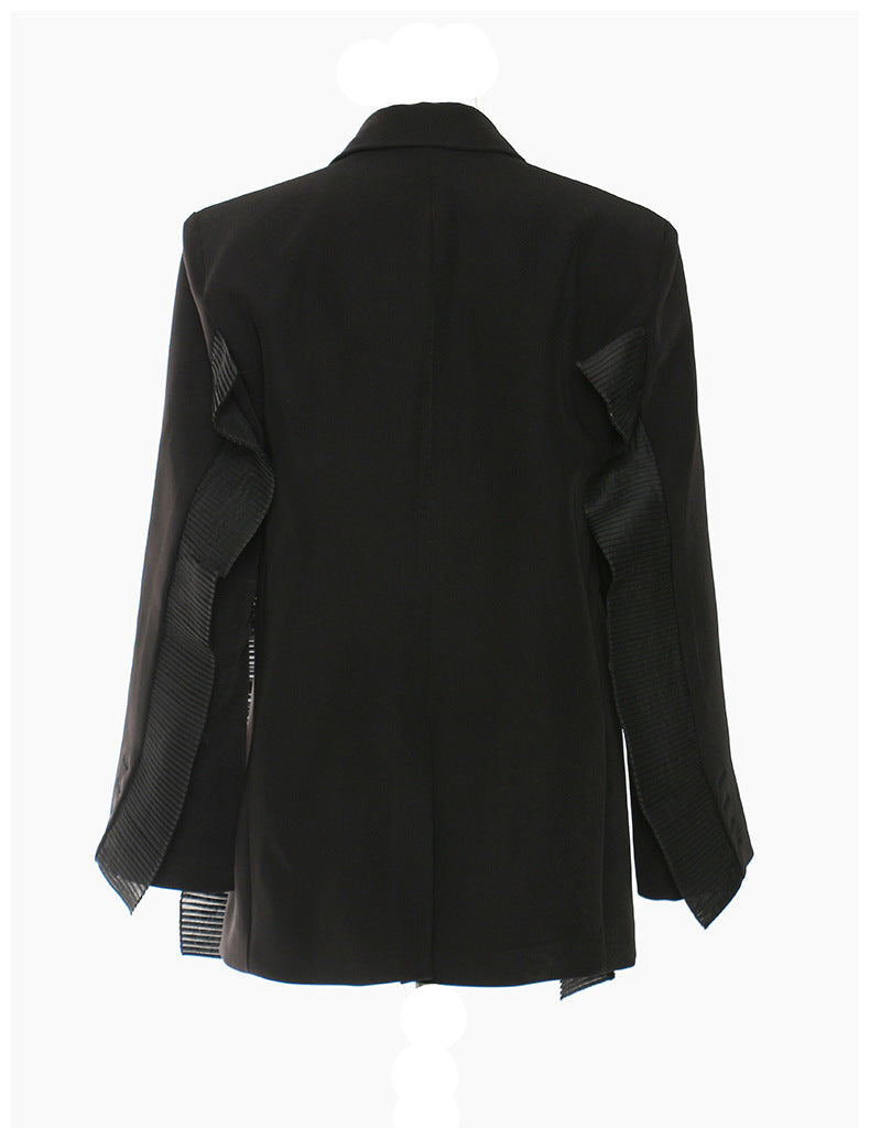 tailored blazer with cascading ruffle detailing – SEBRENA