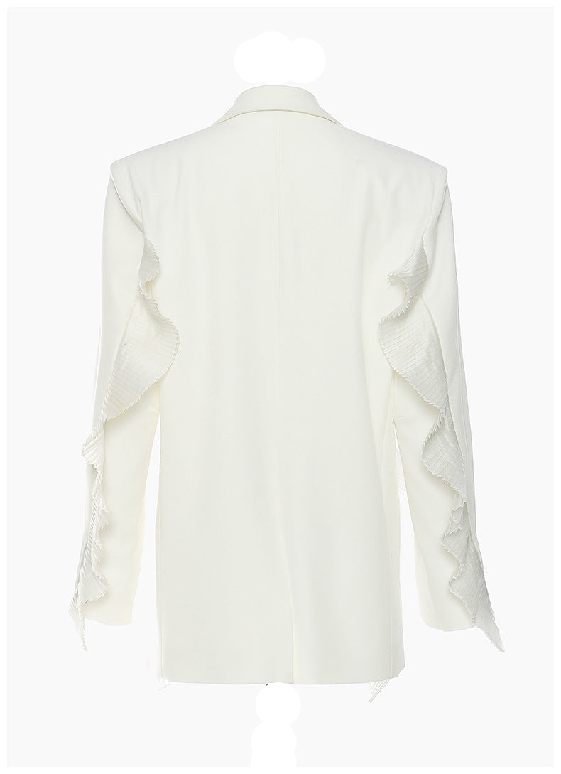 tailored blazer with cascading ruffle detailing – SEBRENA