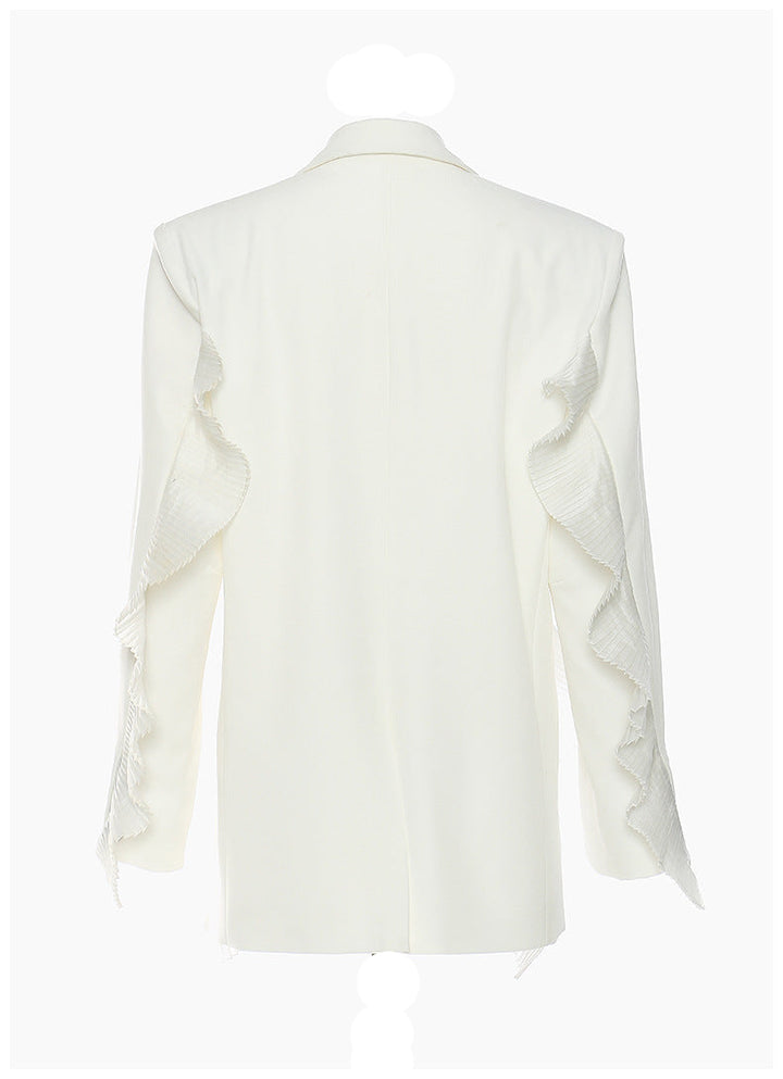 tailored blazer with cascading ruffle detailing – SEBRENA