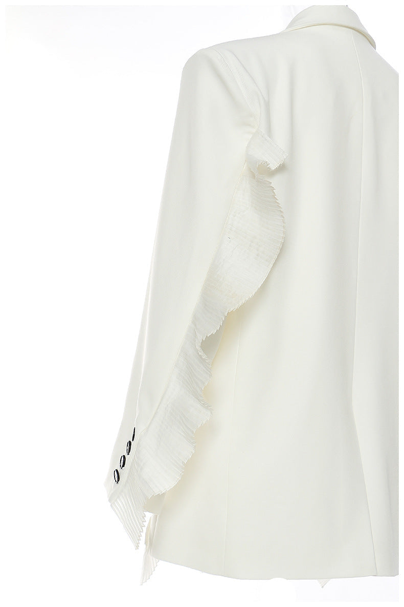 tailored blazer with cascading ruffle detailing – SEBRENA