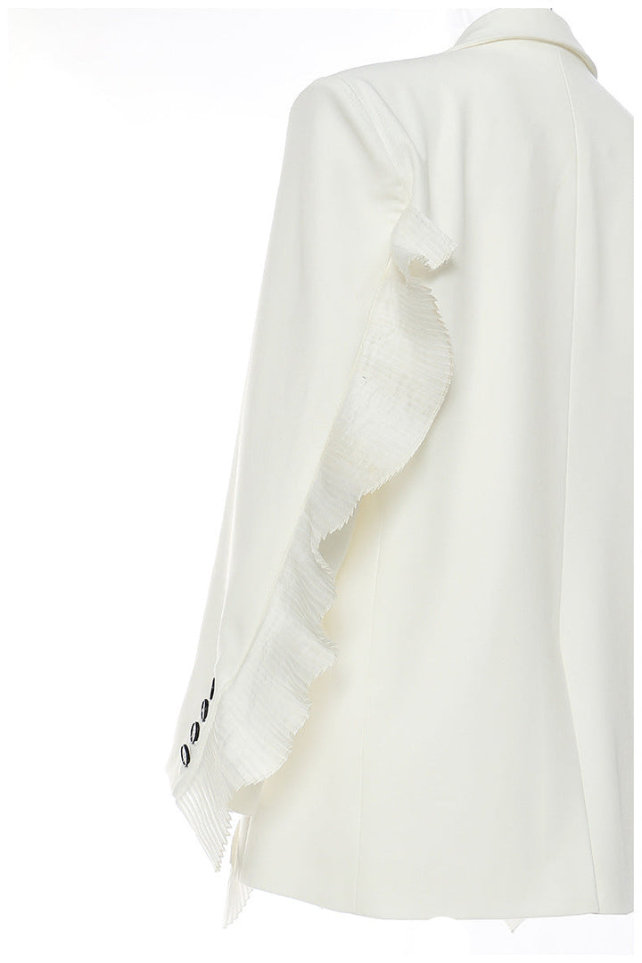 tailored blazer with cascading ruffle detailing – SEBRENA