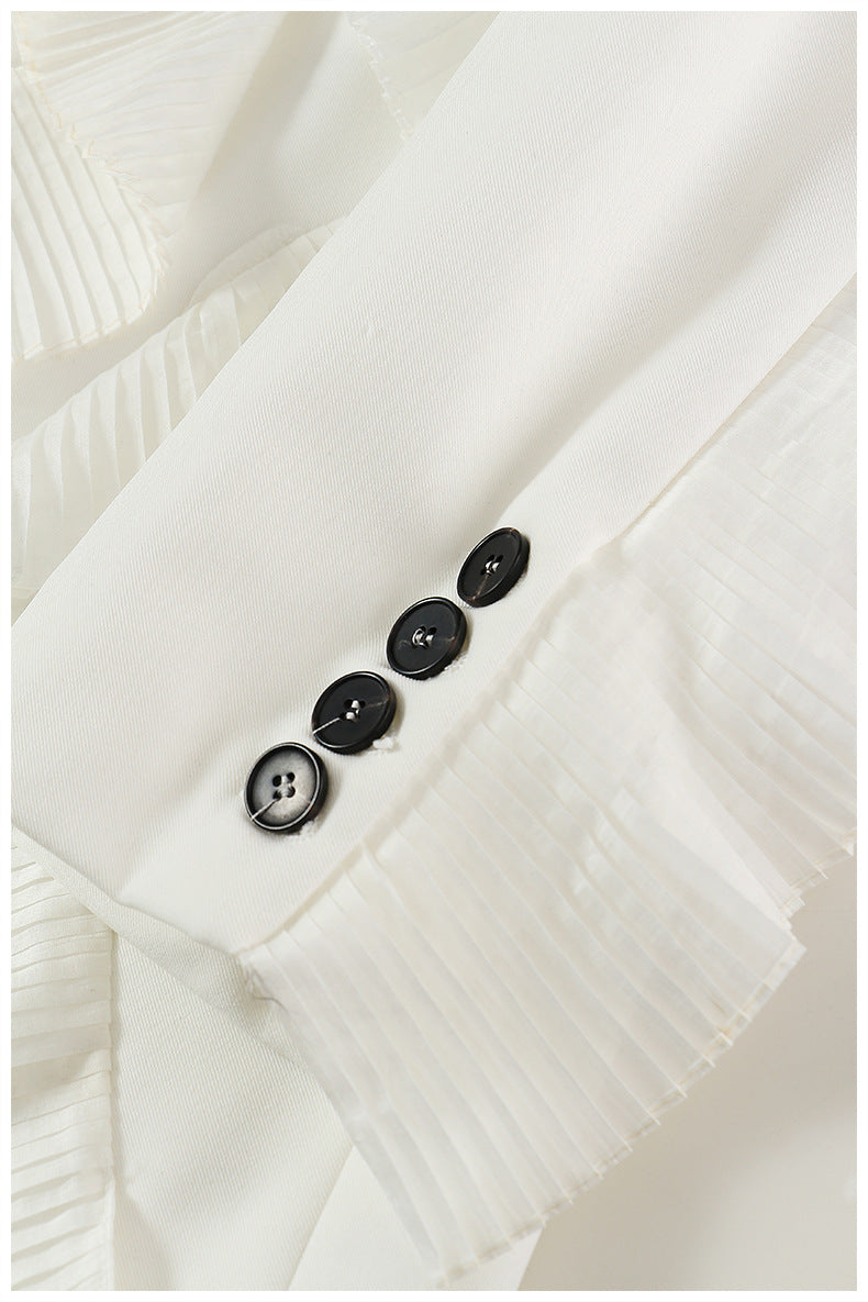 tailored blazer with cascading ruffle detailing – SEBRENA