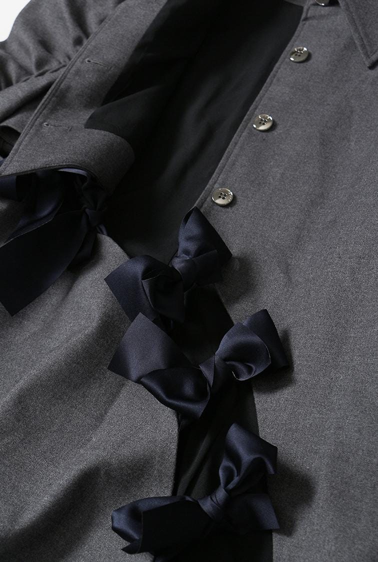 ruched long-sleeve jacket with bow detailing – BERIDE