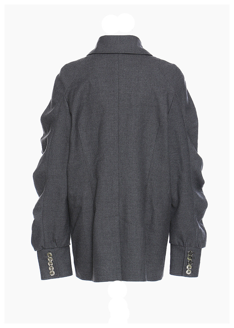 ruched long-sleeve jacket with bow detailing – BERIDE