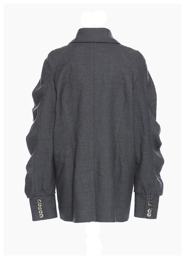 ruched long-sleeve jacket with bow detailing – BERIDE