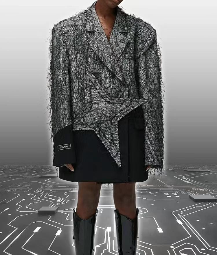 Geplooide top met uitlopende mouwen en maxi-rok set met tailleband – Rosiny 