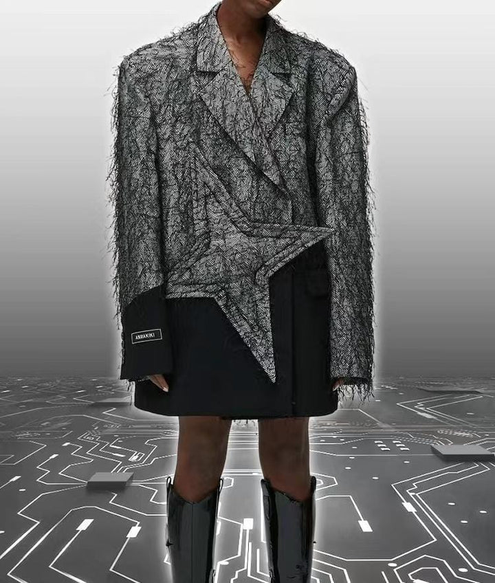 Geplooide top met uitlopende mouwen en maxi-rok set met tailleband – Rosiny 