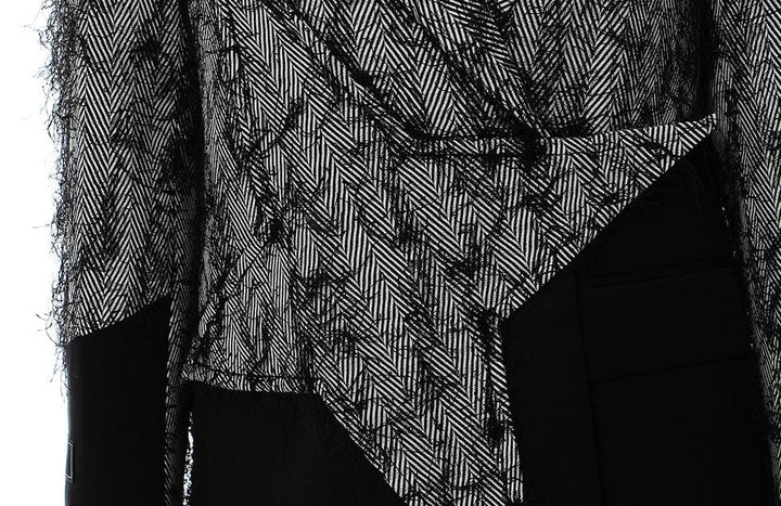 Geplooide top met uitlopende mouwen en maxi-rok set met tailleband – Rosiny 