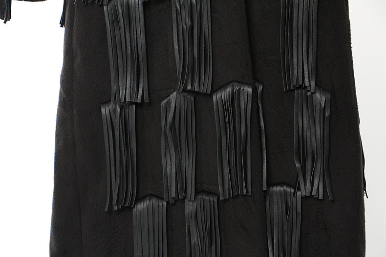 Haut à manches évasées plissées et ensemble jupe longue avec ceinture à la taille – Rosiny 